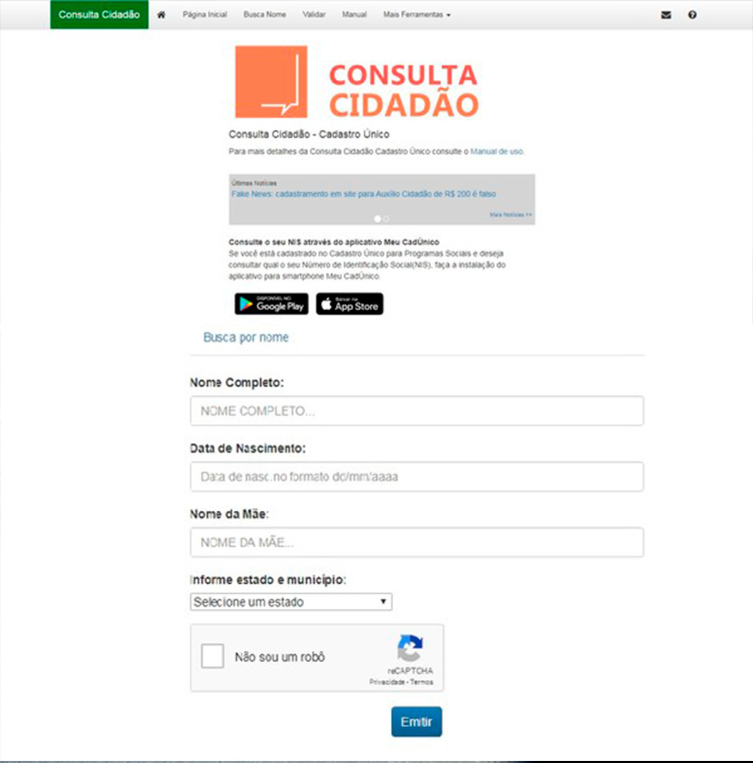 Telas Cadastro Único