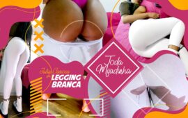 Julia Carioca de Legging Branca Toda Mijadinha